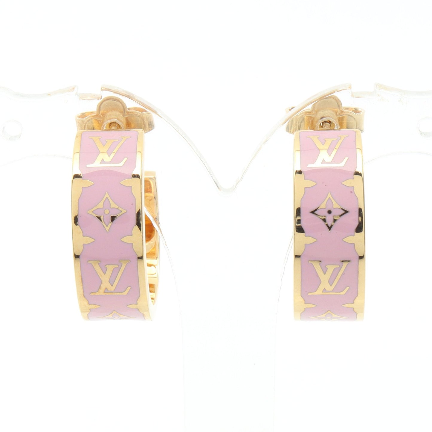 ナノグラム エナメル フープ ピアス GP ピンク ゴールド ルイヴィトン アクセサリー LOUIS VUITTON