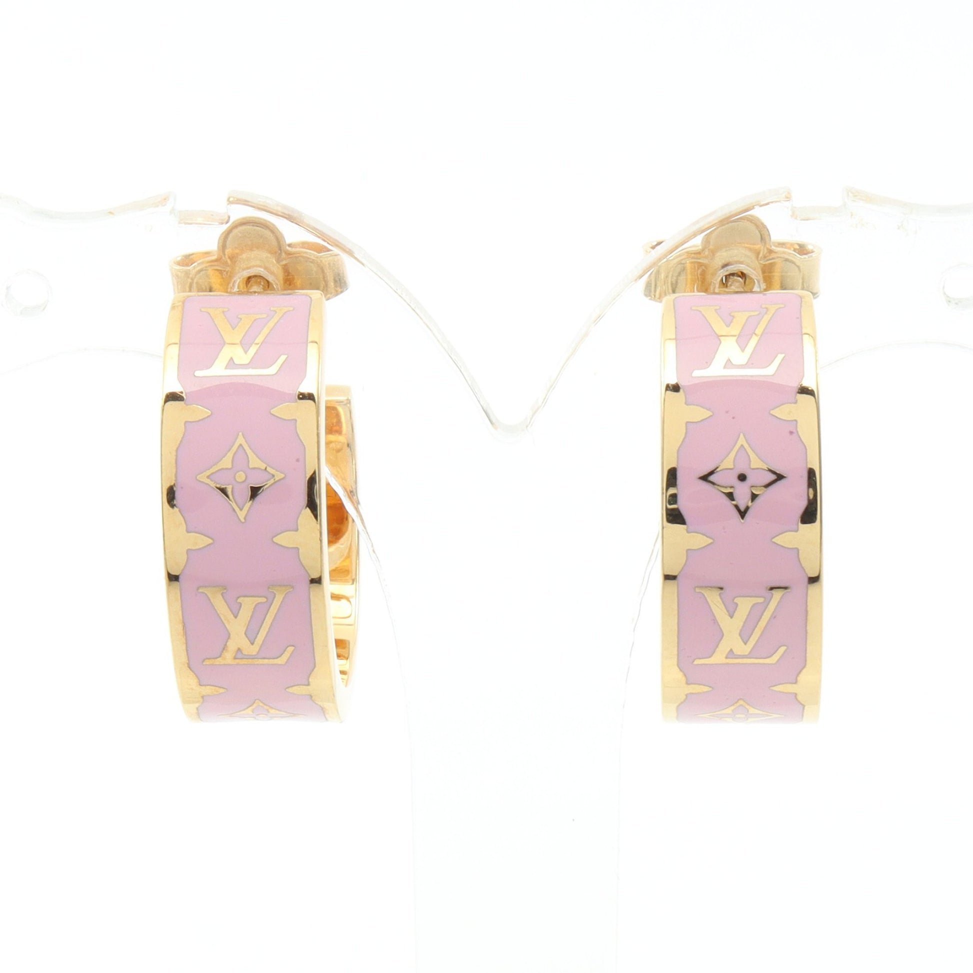 ナノグラム エナメル フープ ピアス GP ピンク ゴールド ルイヴィトン アクセサリー LOUIS VUITTON