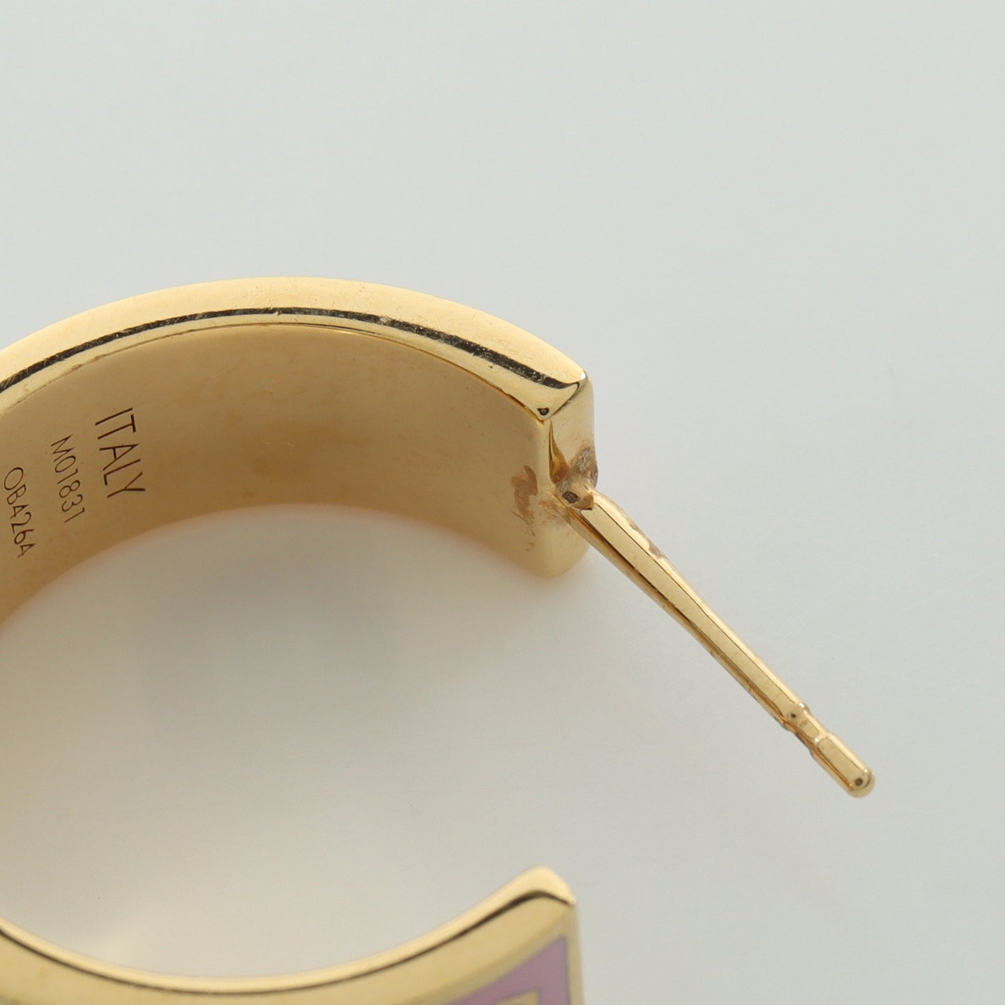 ナノグラム エナメル フープ ピアス GP ピンク ゴールド ルイヴィトン アクセサリー LOUIS VUITTON