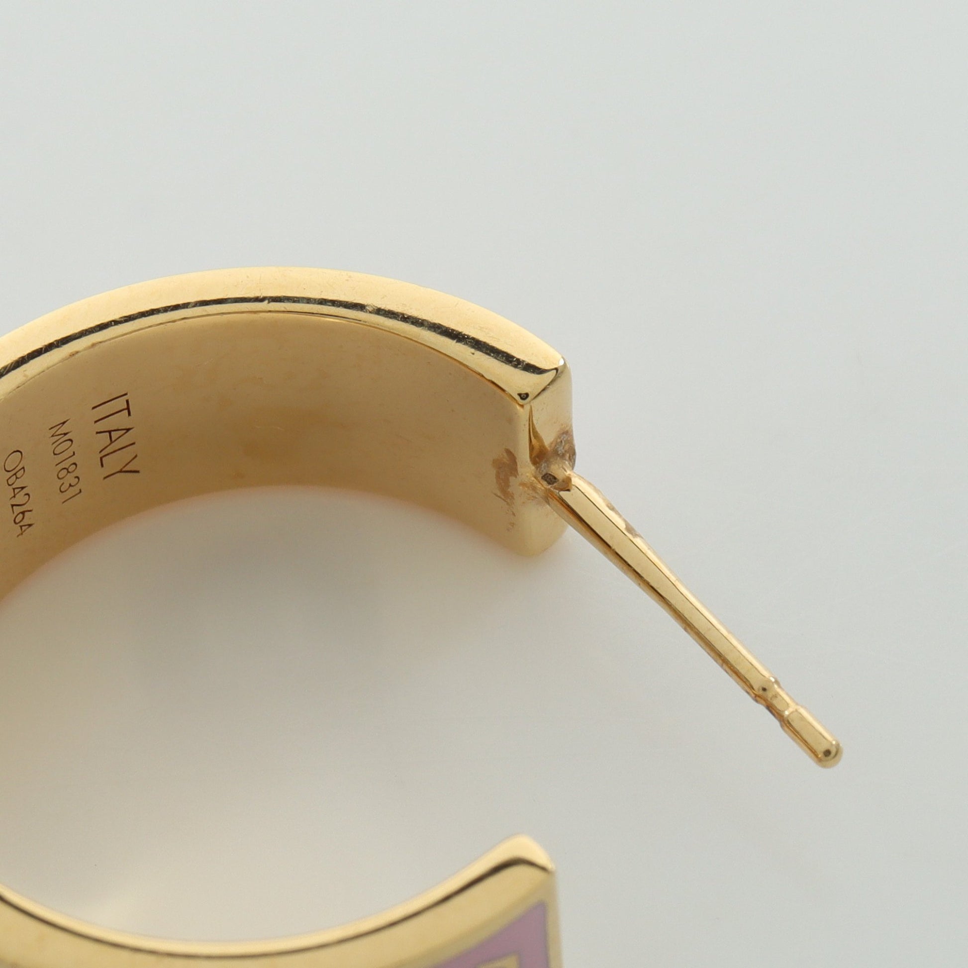 ナノグラム エナメル フープ ピアス GP ピンク ゴールド ルイヴィトン アクセサリー LOUIS VUITTON