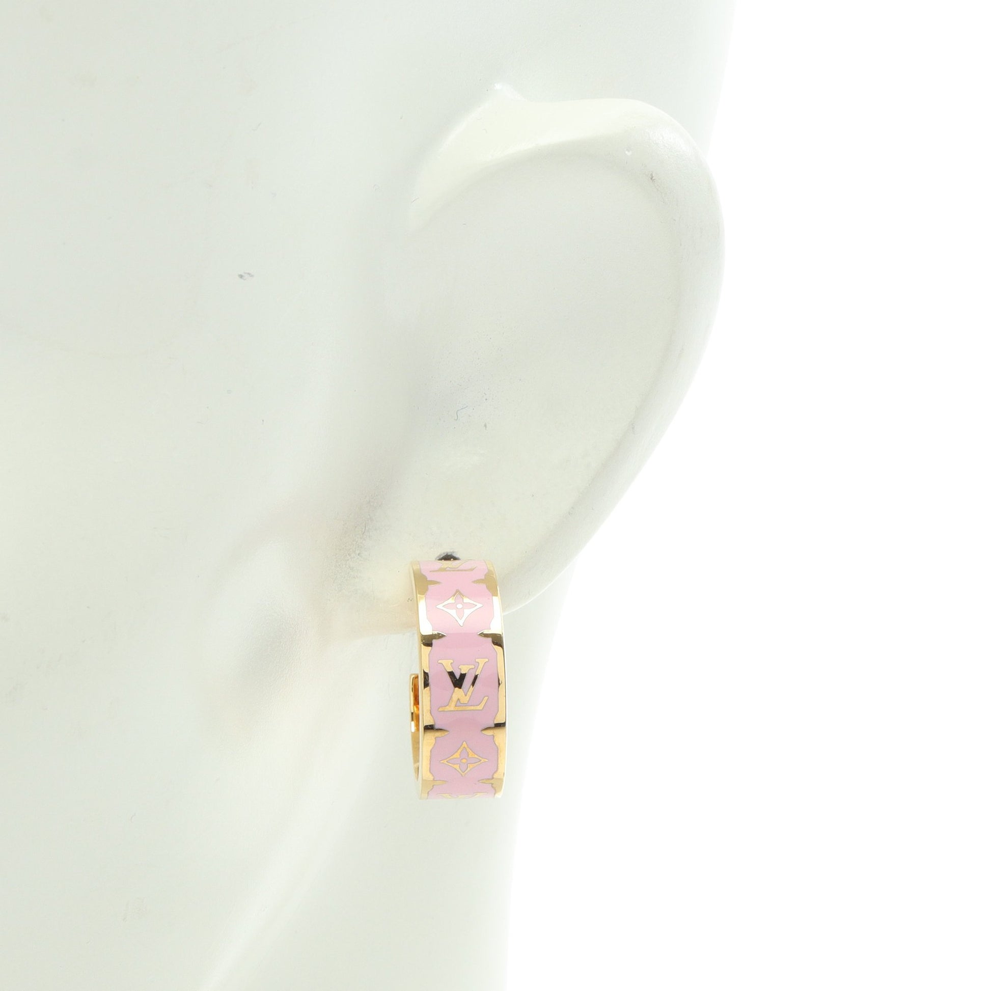 ナノグラム エナメル フープ ピアス GP ピンク ゴールド ルイヴィトン アクセサリー LOUIS VUITTON