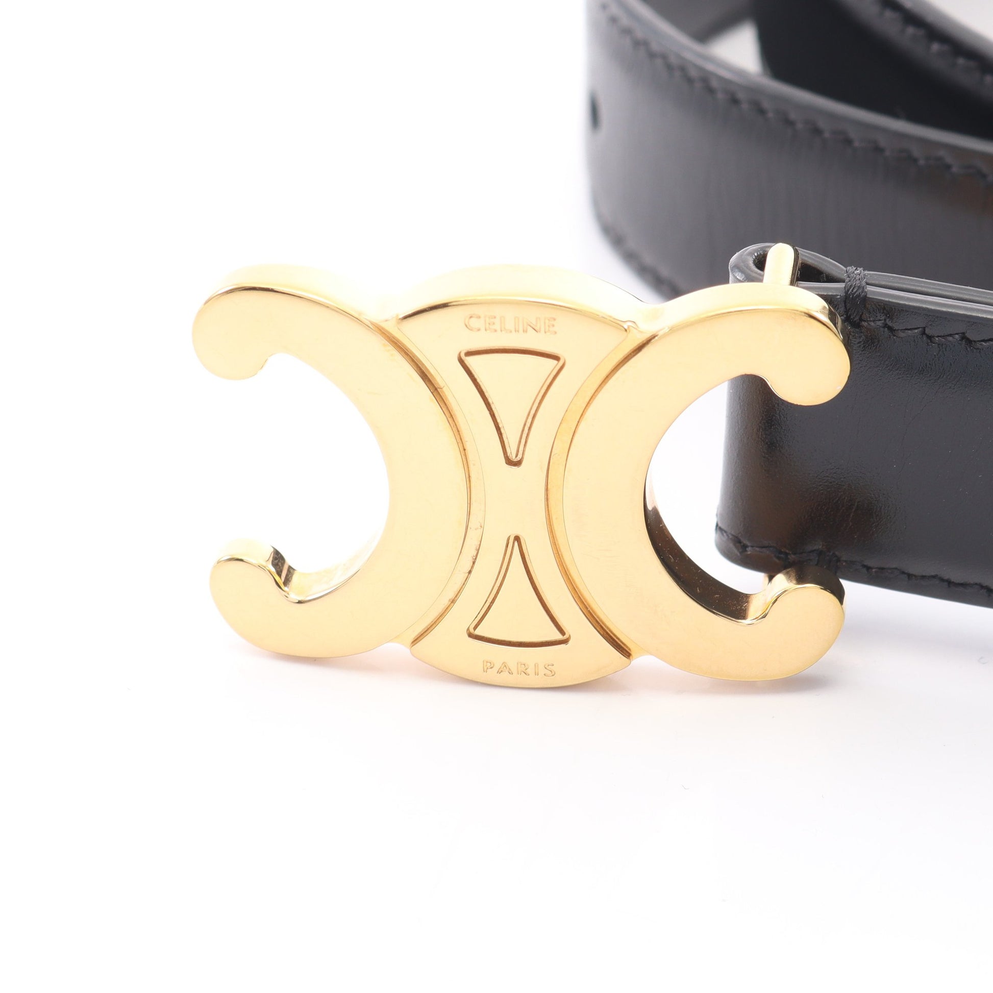 トリオンフ ゴールド金具 ベルト レザー ブラック セリーヌ 財布・小物 CELINE