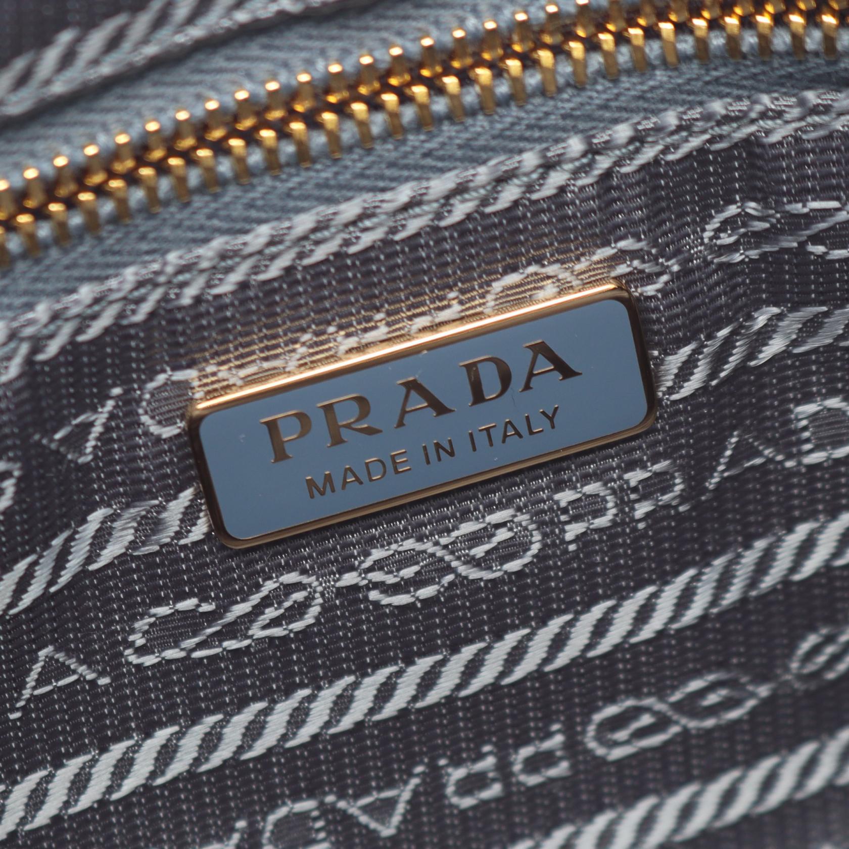 Re-Edition 2005 Re-Nylon ミニバッグ ハンドバッグ ナイロン サフィアーノレザー ブルーグレー プラダ バッグ PRADA