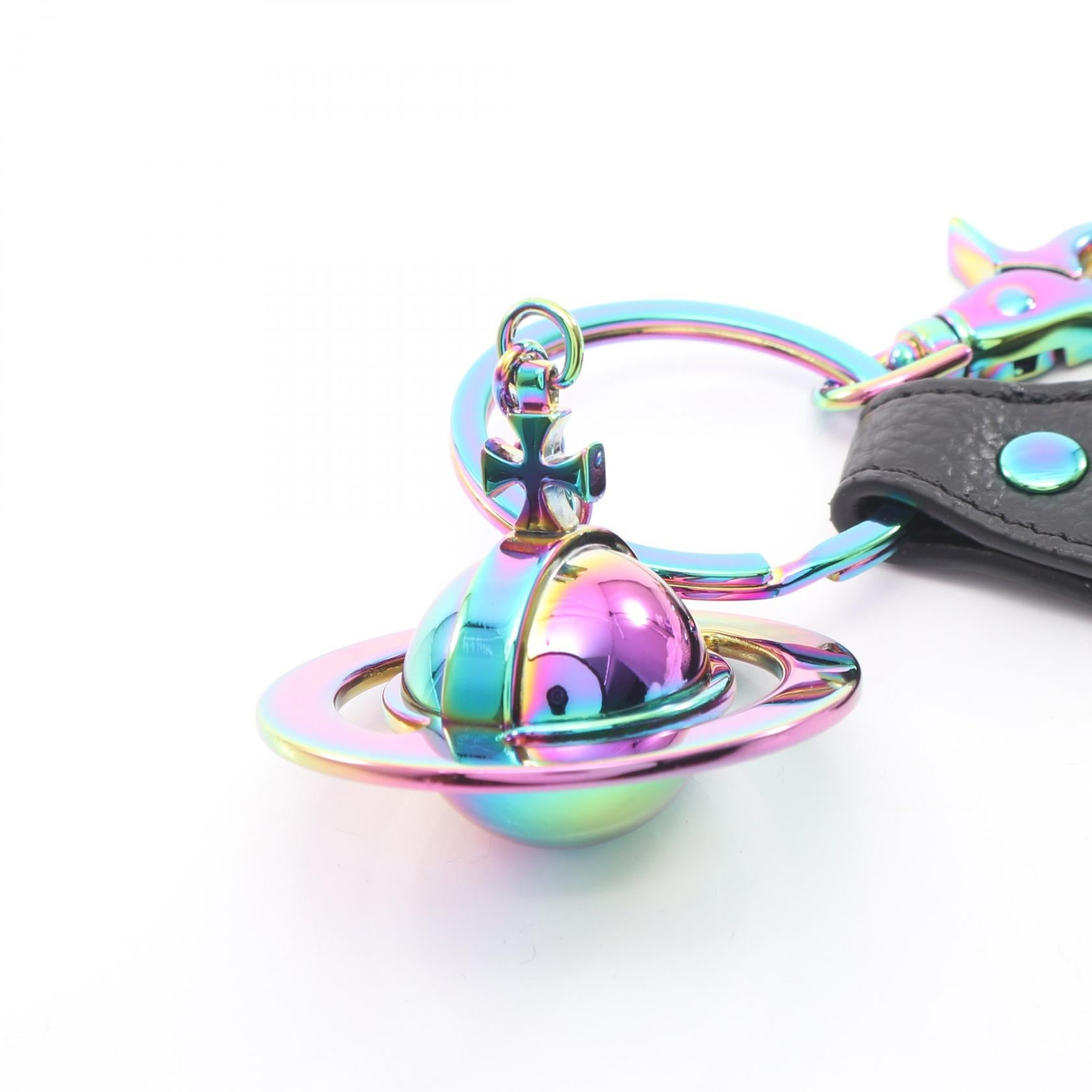 3D ORB IRIDESCENT オーブ キーホルダー バッグチャーム レザー ブラック マルチカラー ヴィヴィアンウエストウッド 財布・小物 Vivienne Westwood
