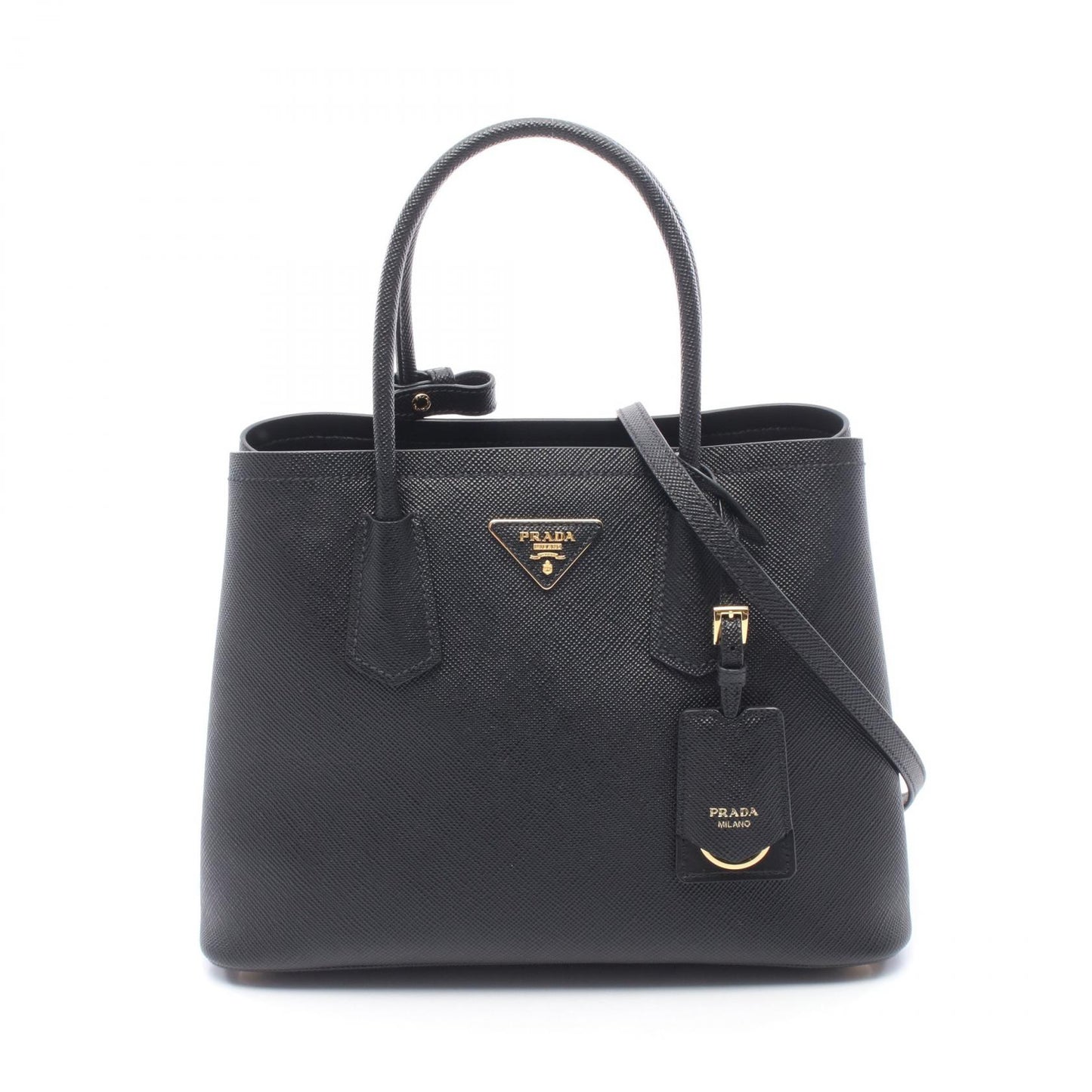 2WAY ハンドバッグ トートバッグ サフィアーノレザー ブラック プラダ バッグ PRADA