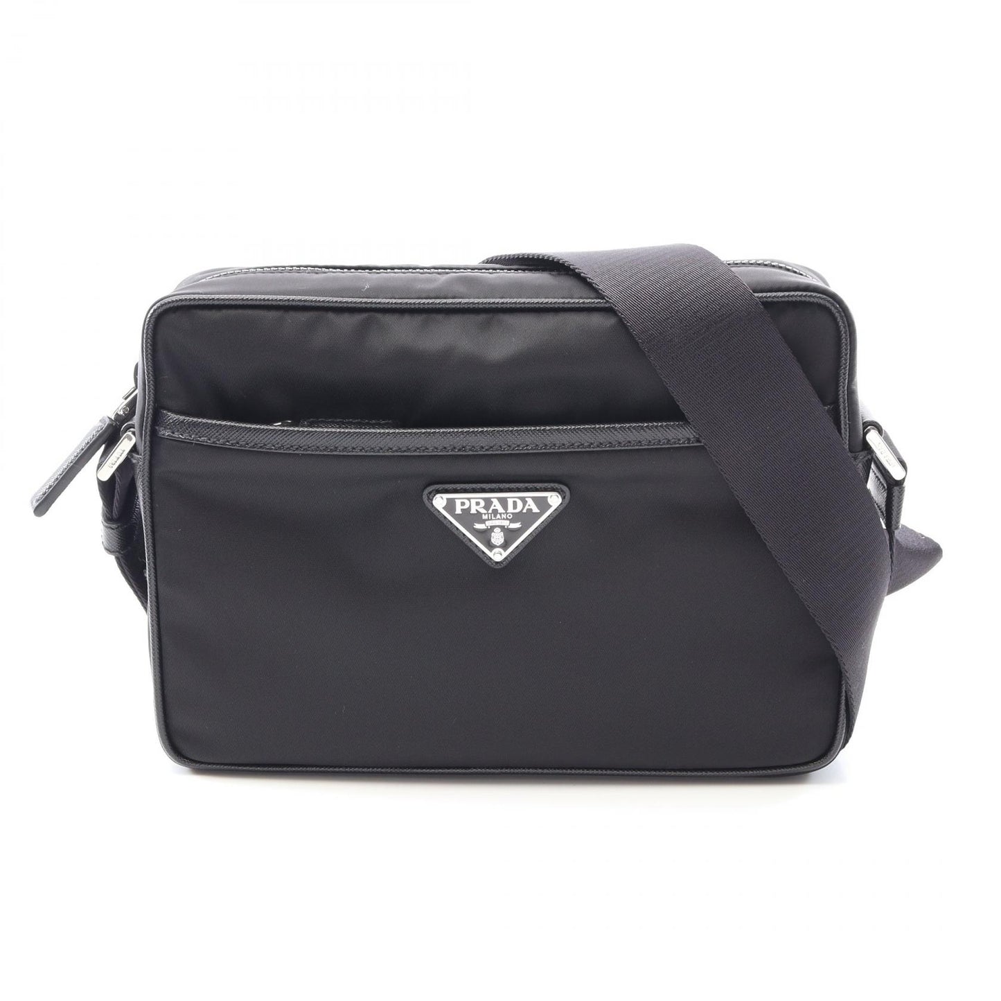 RE-NYLON TESSUTO+SAFFIANO ショルダーバッグ ナイロン サフィアーノレザー ブラック プラダ バッグ PRADA