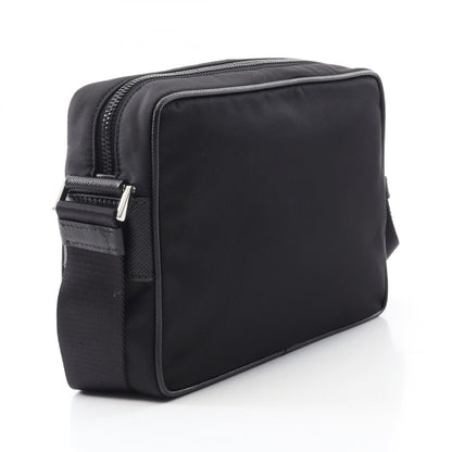 RE-NYLON TESSUTO+SAFFIANO ショルダーバッグ ナイロン サフィアーノレザー ブラック プラダ バッグ PRADA