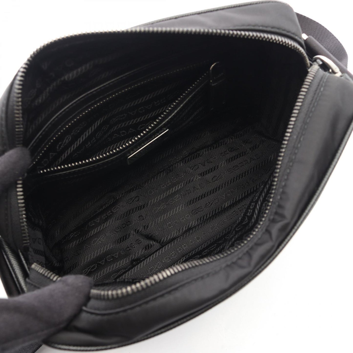 RE-NYLON TESSUTO+SAFFIANO ショルダーバッグ ナイロン サフィアーノレザー ブラック プラダ バッグ PRADA