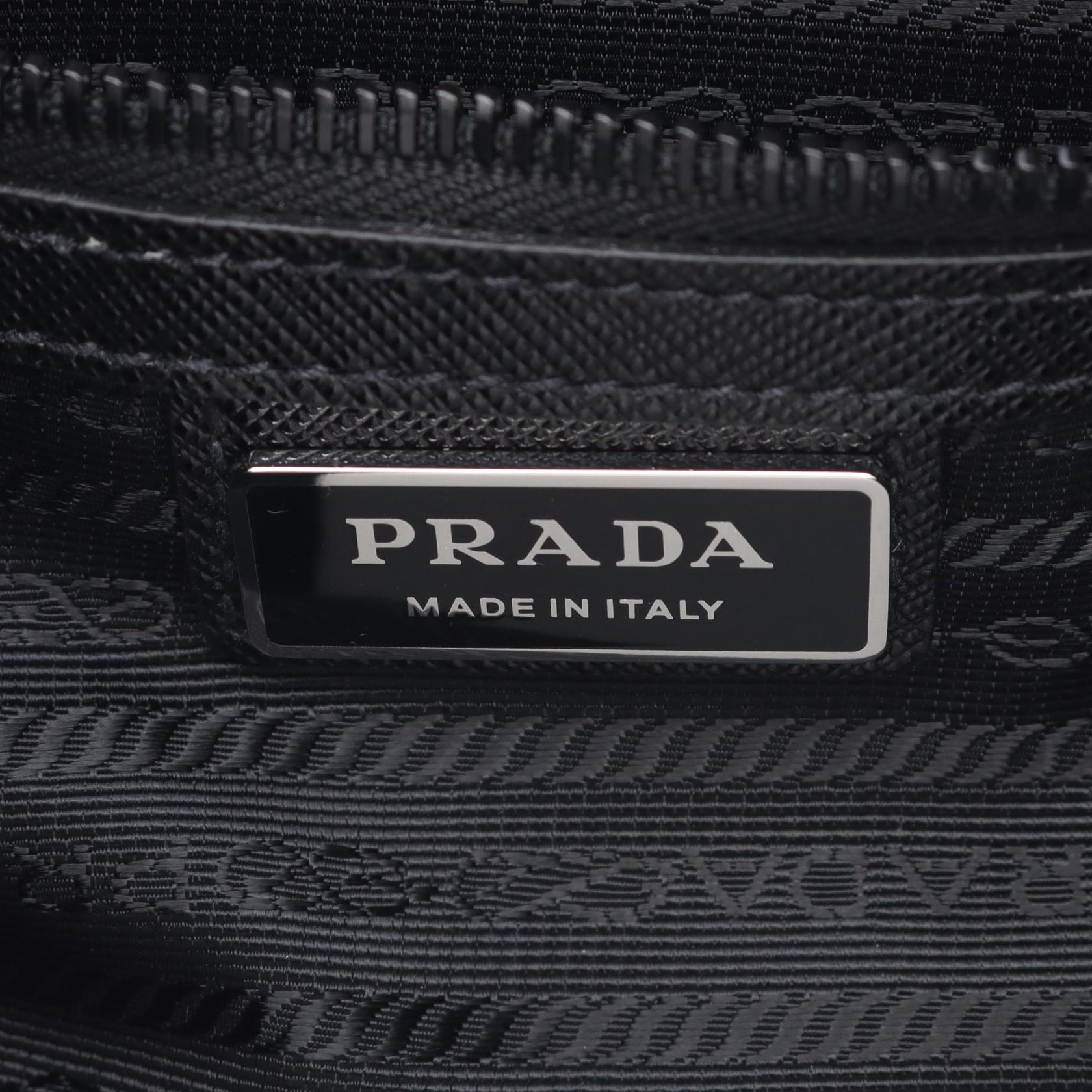 RE-NYLON TESSUTO+SAFFIANO ショルダーバッグ ナイロン サフィアーノレザー ブラック プラダ バッグ PRADA