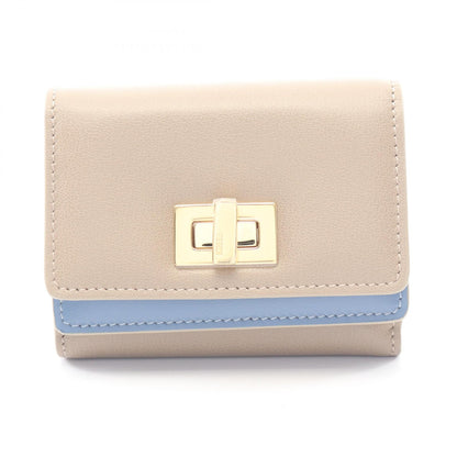 WAY ウェイ 三つ折り財布 レザー グレーベージュ ブルー フェンディ 財布・小物 FENDI