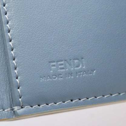 WAY ウェイ 三つ折り財布 レザー グレーベージュ ブルー フェンディ 財布・小物 FENDI