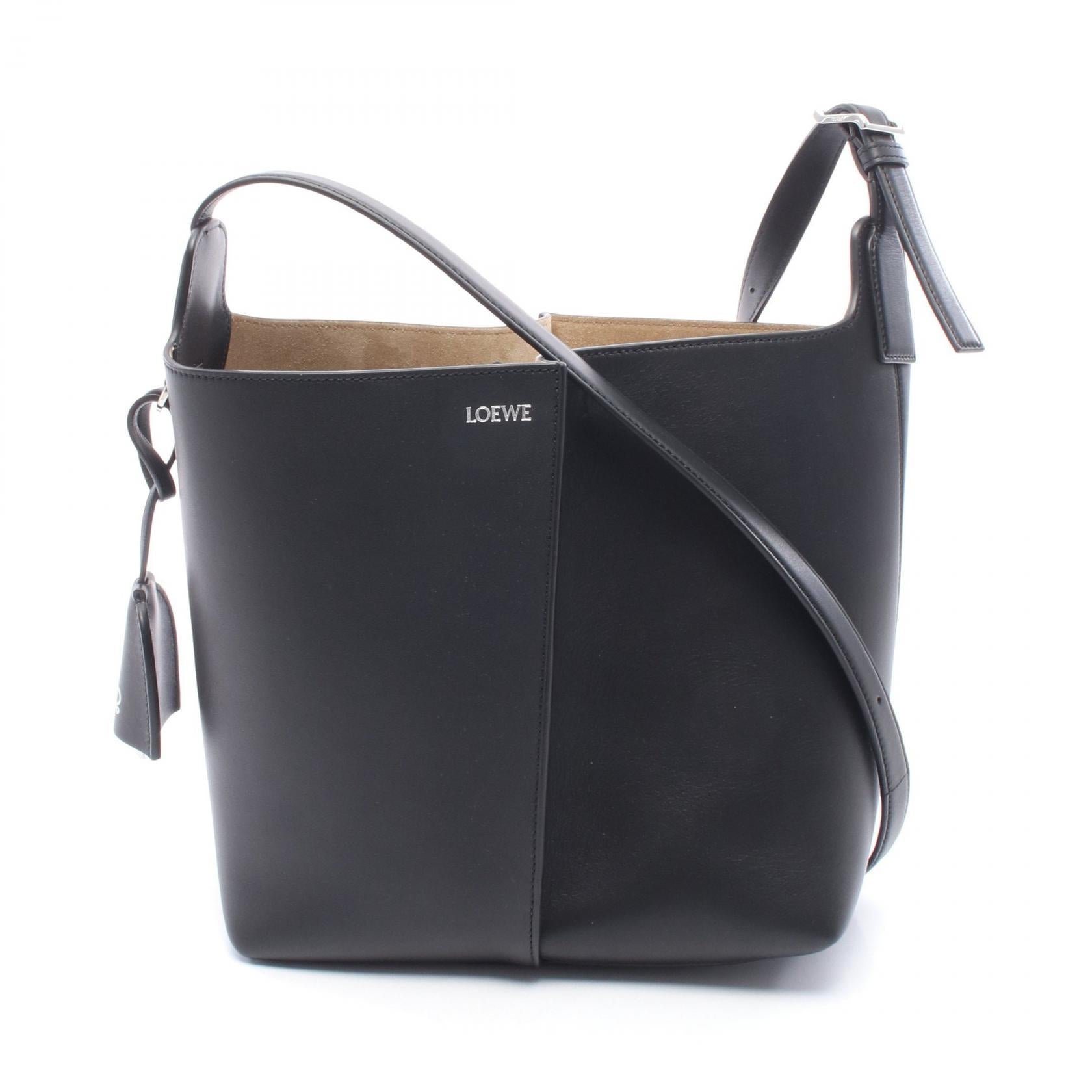 ビルバオ バケットバッグ ミディアム ショルダーバッグ レザー ブラック ロエベ バッグ LOEWE
