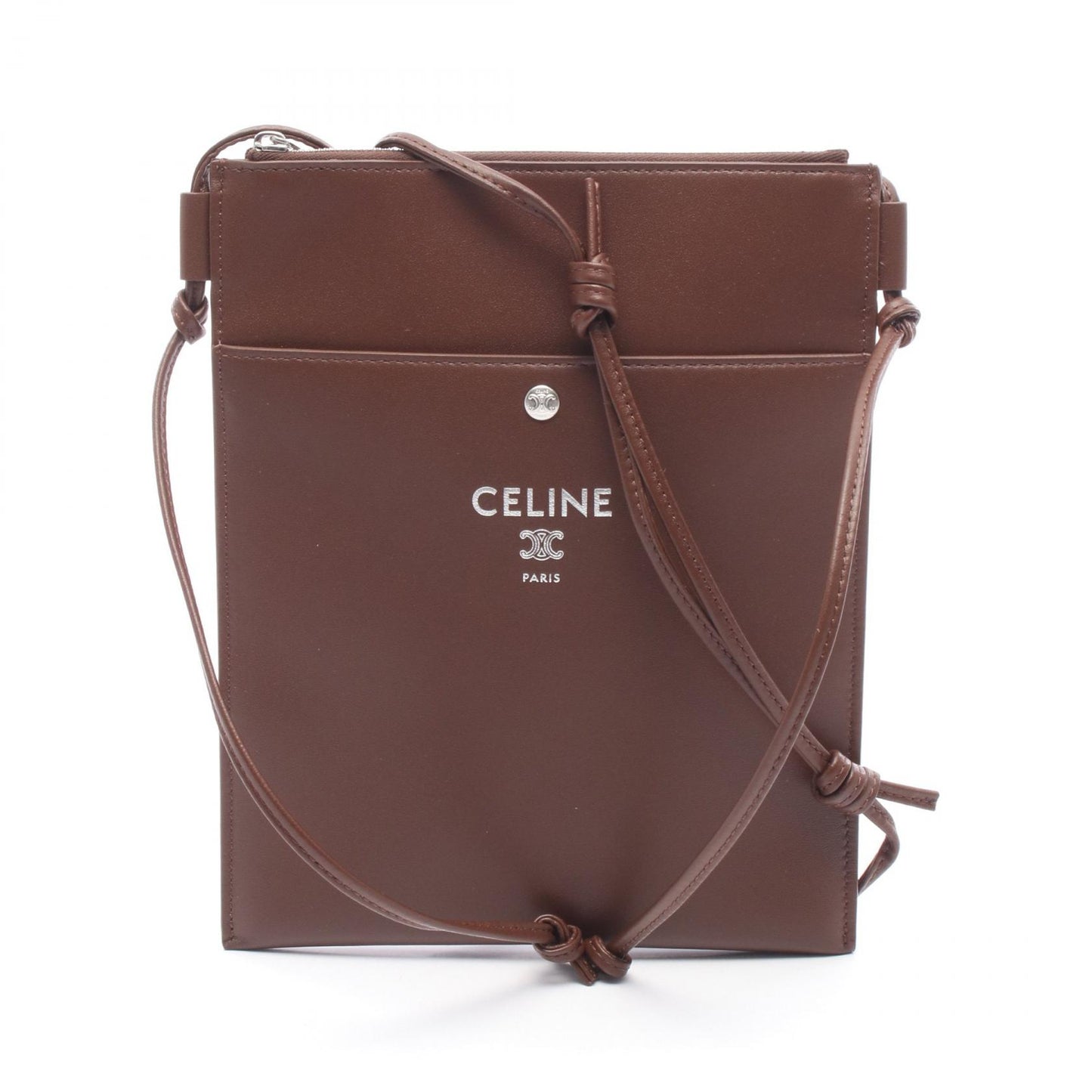 シャープポーチ テイクアウェイ ショルダーバッグ レザー ダークブラウン セリーヌ バッグ CELINE