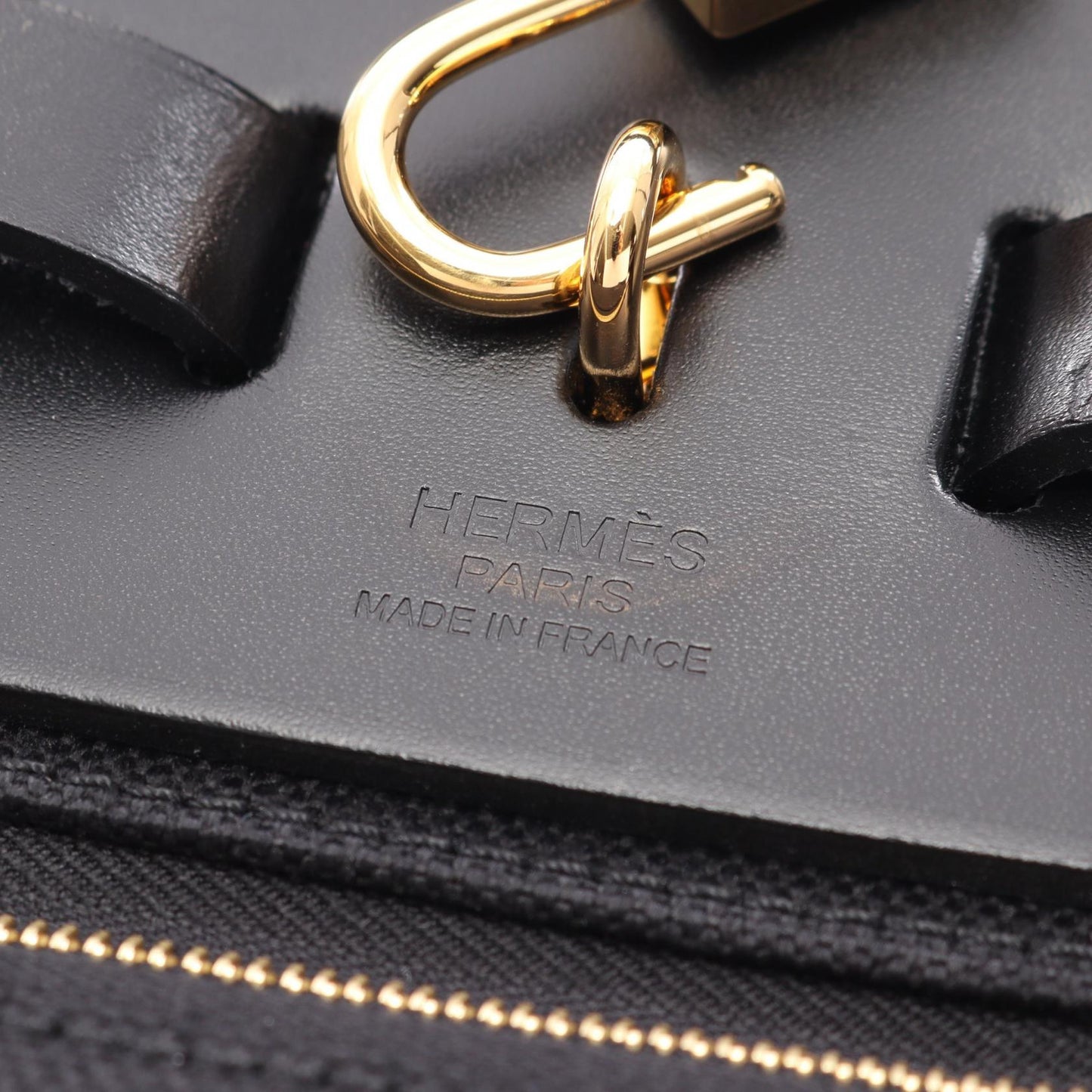 エールバッグジップPM ルトゥルネ 2WAY ハンドバッグ トワルミリタリー ヴァッシュハンター ブラック ゴールド金具 W刻印 エルメス バッグ HERMES