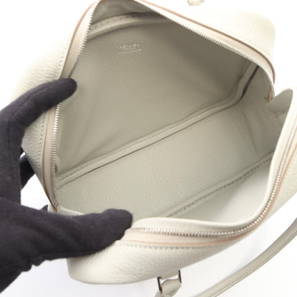 ミニプリュム20 ハンドバッグ シェーブル ライトグレー シルバー金具 K刻印 エルメス バッグ HERMES