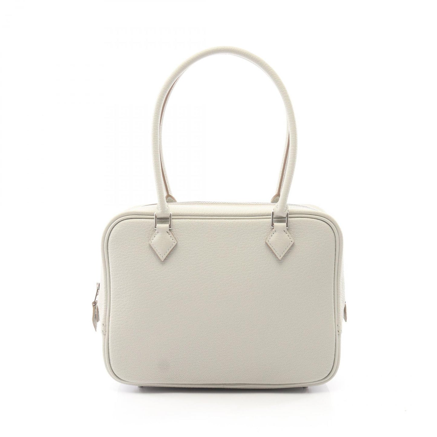 ミニプリュム20 ハンドバッグ シェーブル ライトグレー シルバー金具 K刻印 エルメス バッグ HERMES