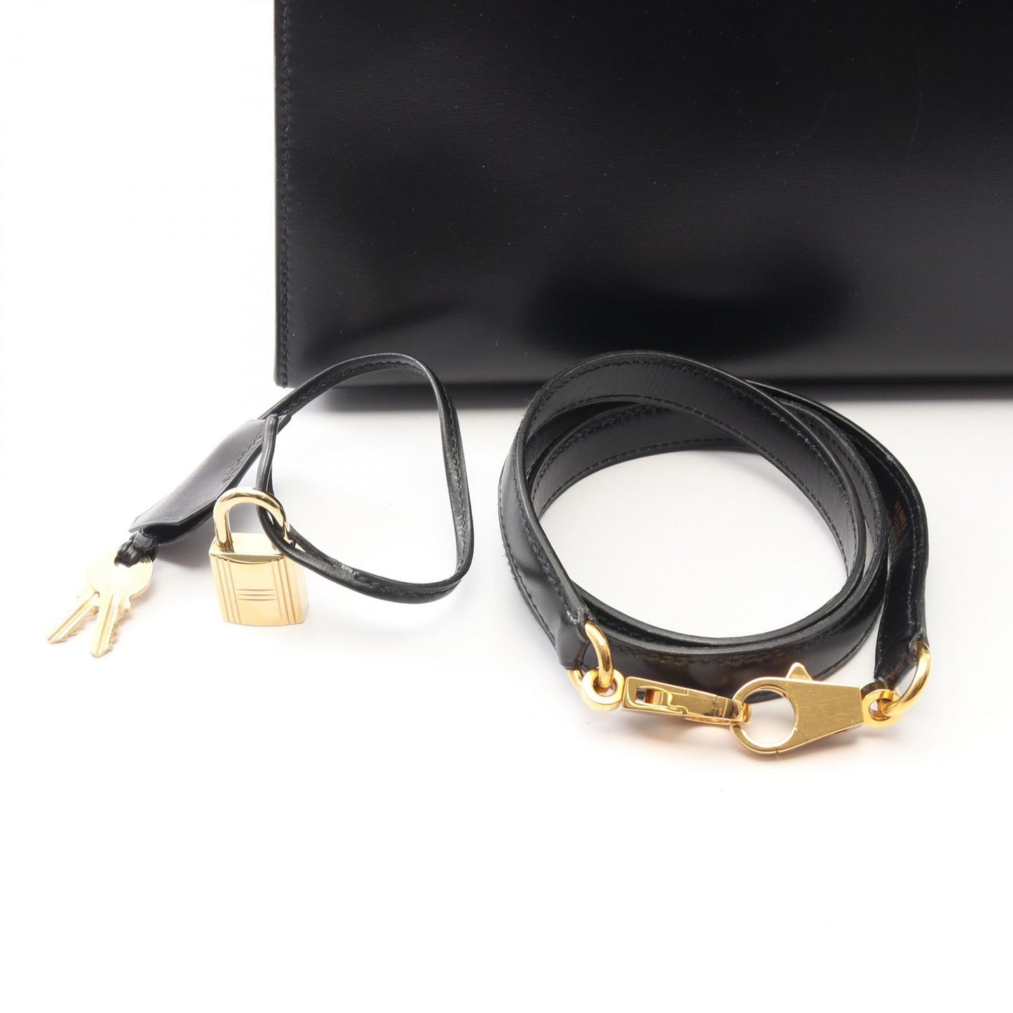 ケリー32 外縫い 2WAY ハンドバッグ ボックスカーフ ブラック ゴールド金具 ○U刻印 エルメス バッグ HERMES
