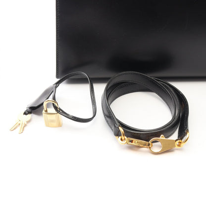 ケリー32 外縫い 2WAY ハンドバッグ ボックスカーフ ブラック ゴールド金具 ○U刻印 エルメス バッグ HERMES