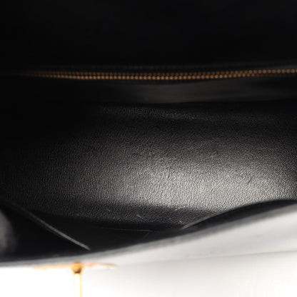ケリー32 外縫い 2WAY ハンドバッグ ボックスカーフ ブラック ゴールド金具 ○U刻印 エルメス バッグ HERMES