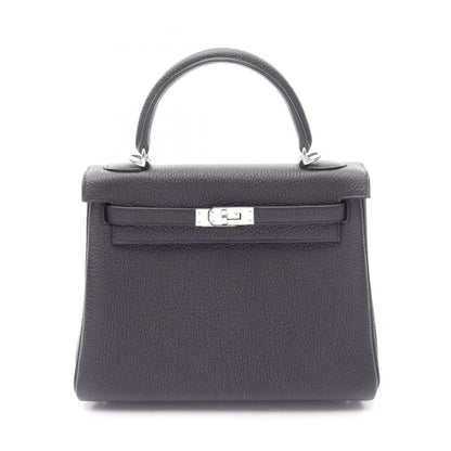 ケリー25 内縫い 2WAY ハンドバッグ トゴ ブラック シルバー金具 K刻印 エルメス バッグ HERMES