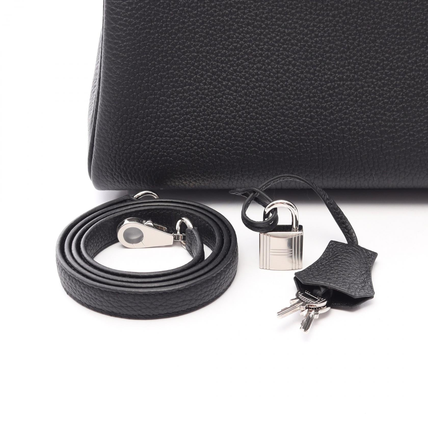 ケリー25 内縫い 2WAY ハンドバッグ トゴ ブラック シルバー金具 K刻印 エルメス バッグ HERMES