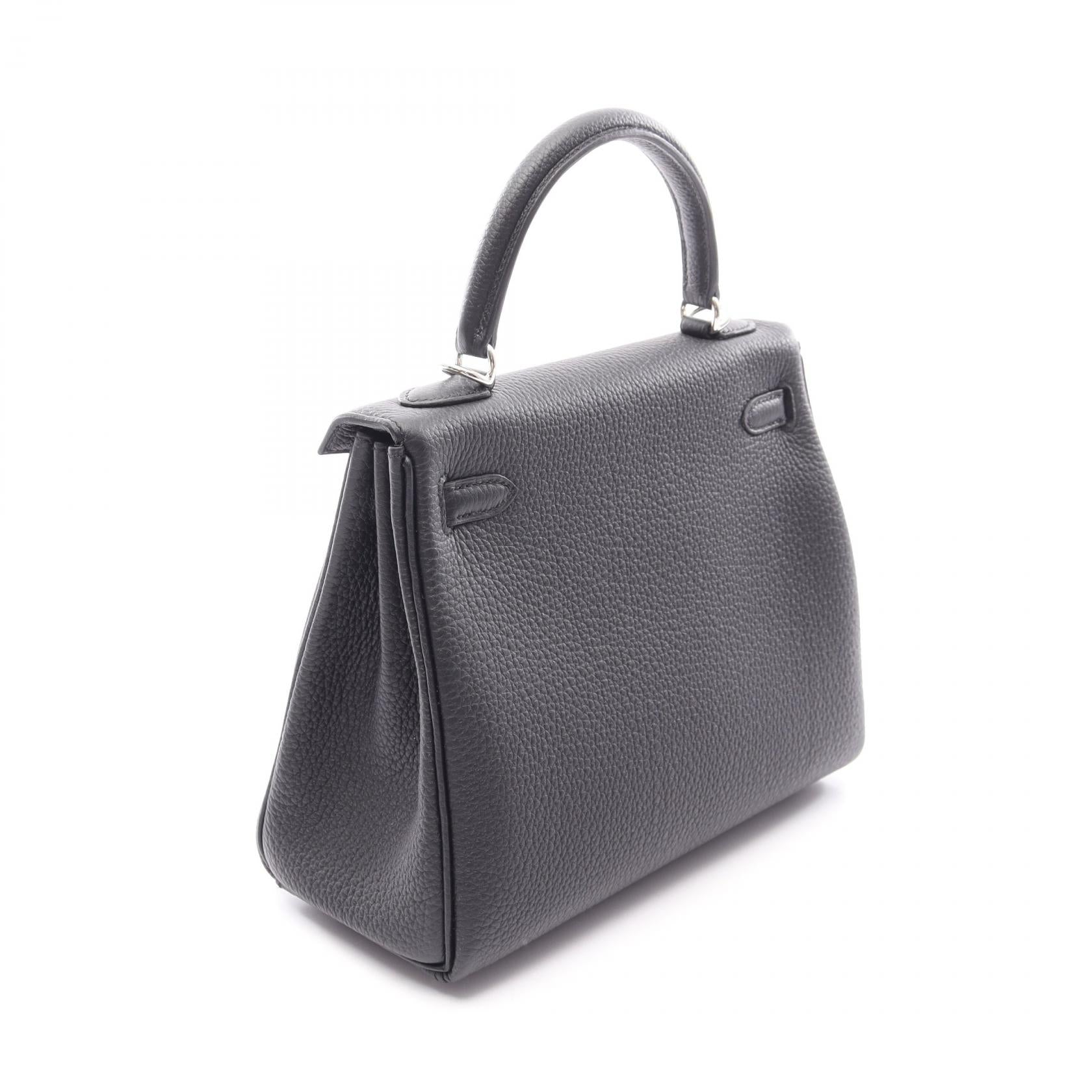 ケリー25 内縫い 2WAY ハンドバッグ トゴ ブラック シルバー金具 K刻印 エルメス バッグ HERMES