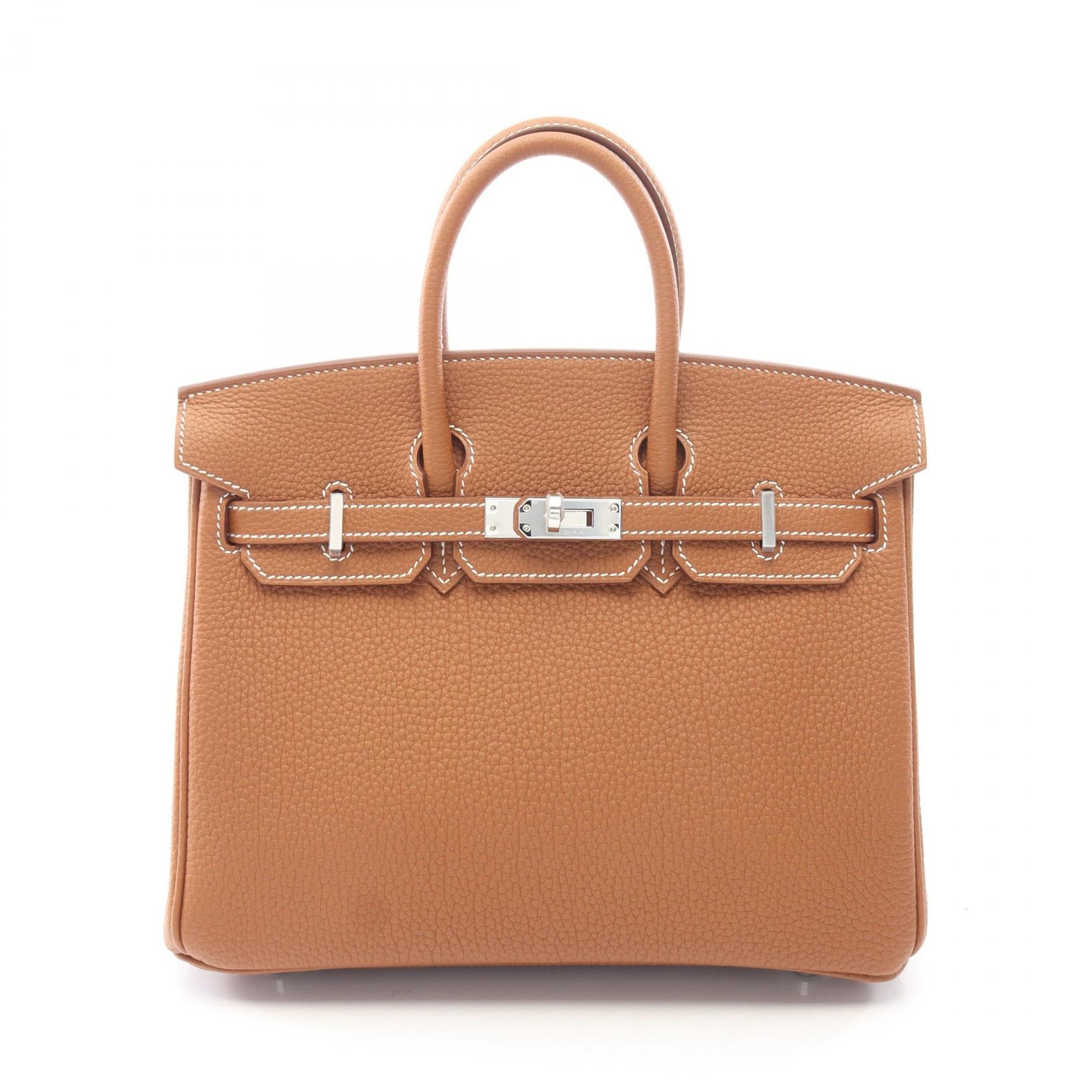バーキン25 ゴールド ハンドバッグ トゴ ブラウン シルバー金具 G刻印 エルメス バッグ HERMES
