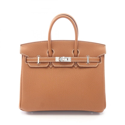 バーキン25 ゴールド ハンドバッグ トゴ ブラウン シルバー金具 G刻印 エルメス バッグ HERMES