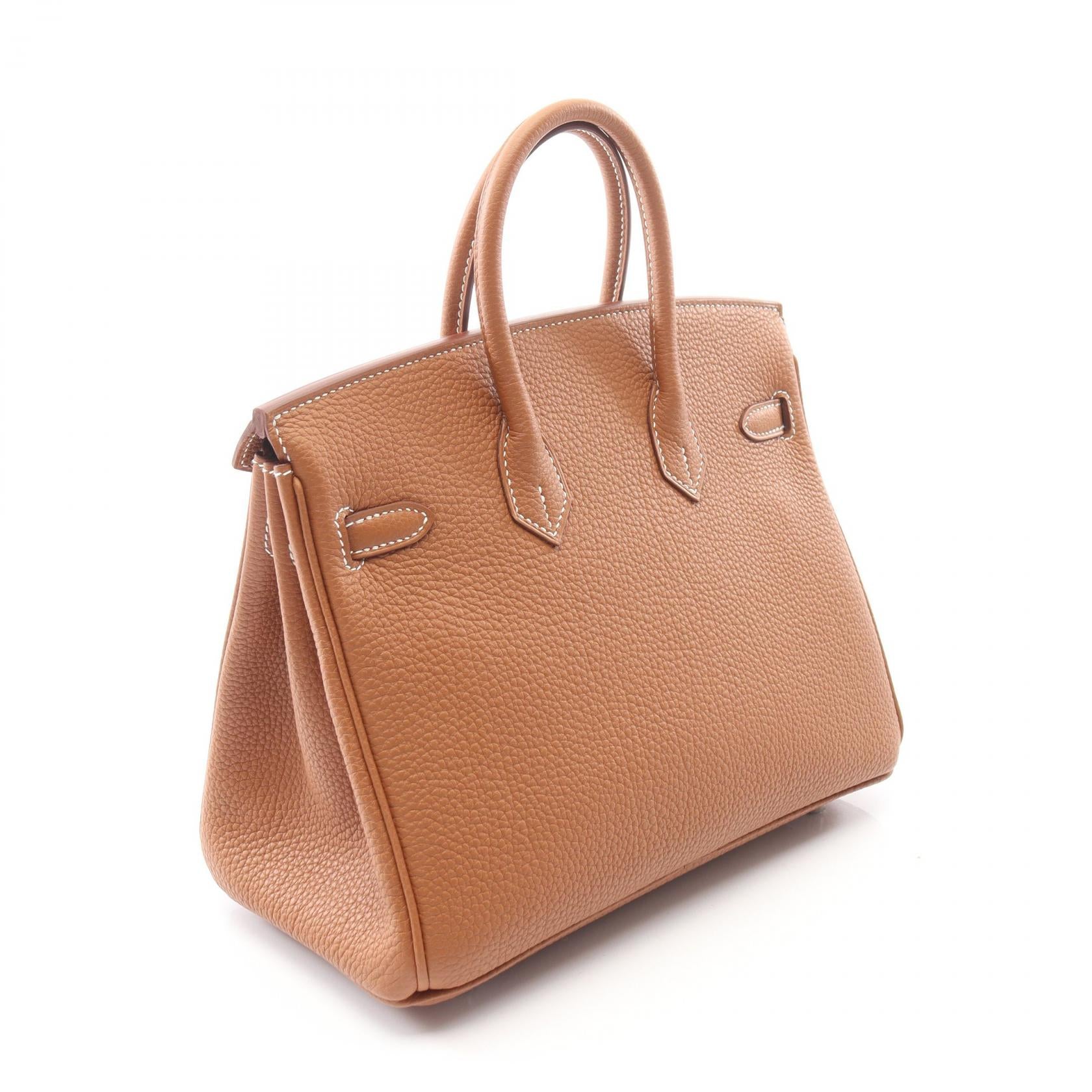バーキン25 ゴールド ハンドバッグ トゴ ブラウン シルバー金具 G刻印 エルメス バッグ HERMES
