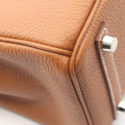 バーキン25 ゴールド ハンドバッグ トゴ ブラウン シルバー金具 G刻印 エルメス バッグ HERMES
