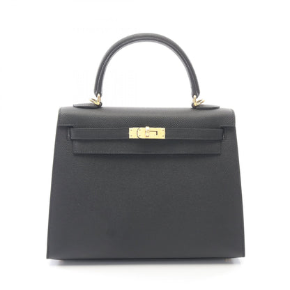 ケリー25 外縫い 2WAY ハンドバッグ ヴォーエプソン ブラック ゴールド金具 G刻印 エルメス バッグ HERMES