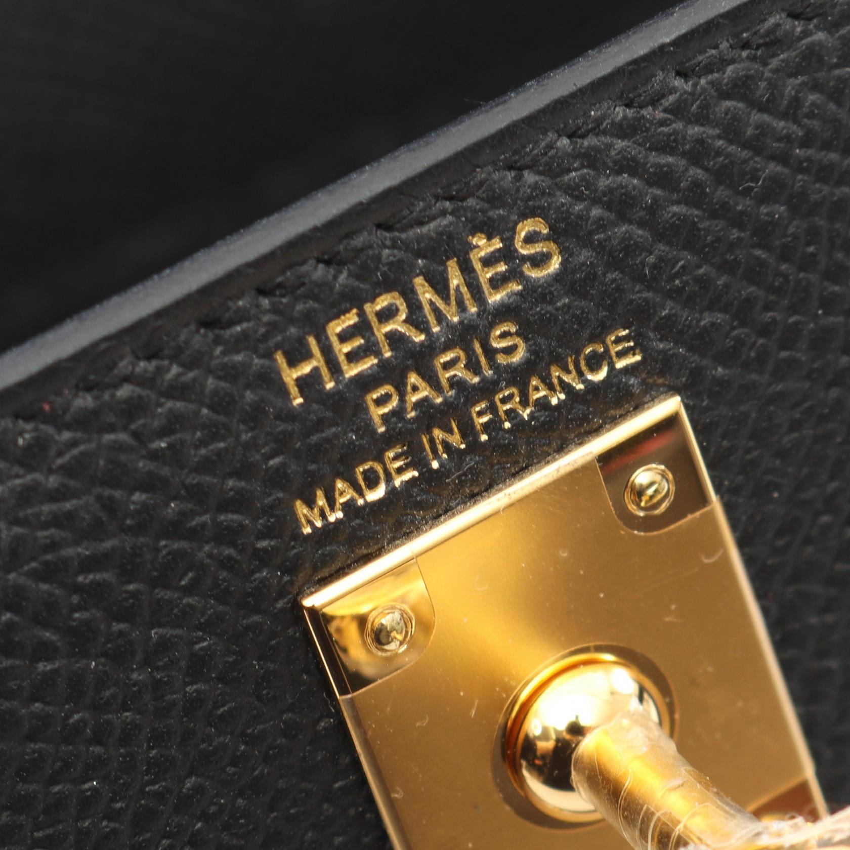 ケリー25 外縫い 2WAY ハンドバッグ ヴォーエプソン ブラック ゴールド金具 G刻印 エルメス バッグ HERMES
