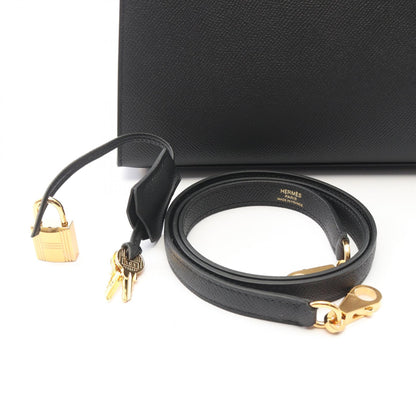 ケリー25 外縫い 2WAY ハンドバッグ ヴォーエプソン ブラック ゴールド金具 G刻印 エルメス バッグ HERMES