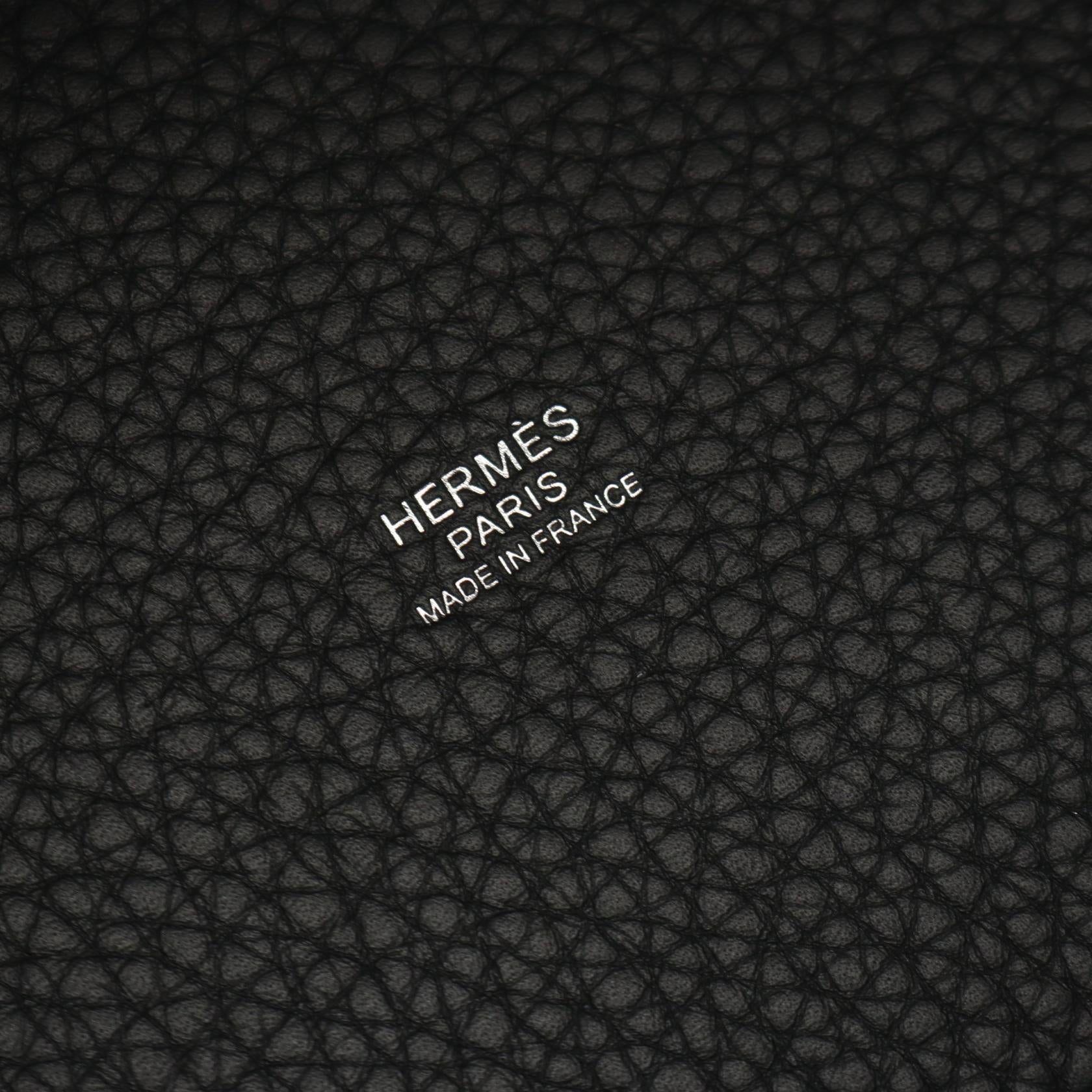 ピコタンロックPM ハンドバッグ トリヨンクレマンス ブラック シルバー金具 K刻印 エルメス バッグ HERMES