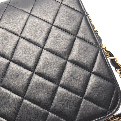 マトラッセ フルフラップ チェーンショルダーバッグ ラムスキン ブラック ゴールド金具 シャネル バッグ CHANEL
