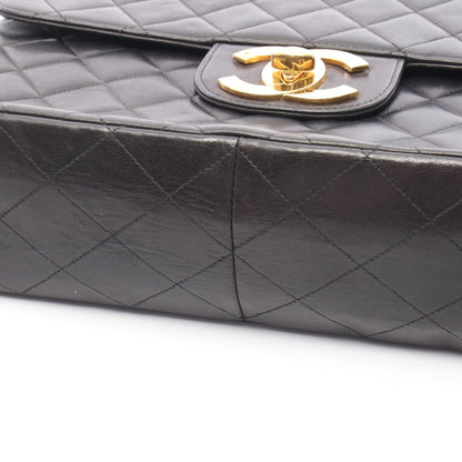 デカマトラッセ 30 シングルフラップ Wチェーンショルダーバッグ ラムスキン ブラック ゴールド金具 シャネル バッグ CHANEL