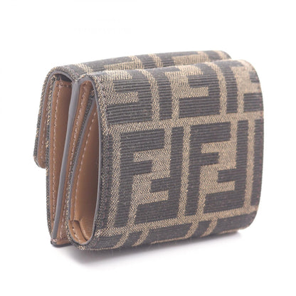 バゲット ズッカ 三つ折り財布 キャンバス ブラウン ブラック フェンディ 財布・小物 FENDI