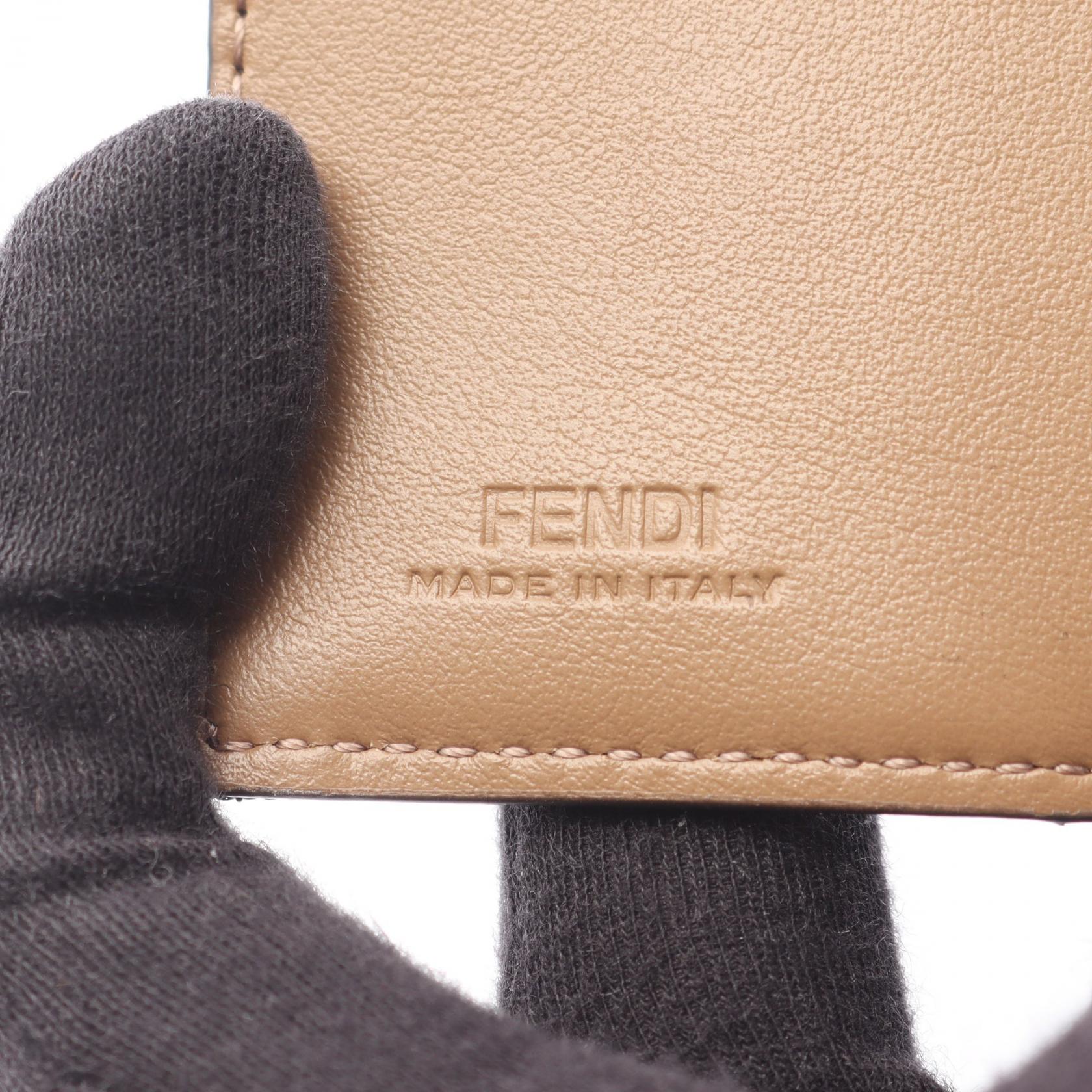 バゲット ズッカ 三つ折り財布 キャンバス ブラウン ブラック フェンディ 財布・小物 FENDI