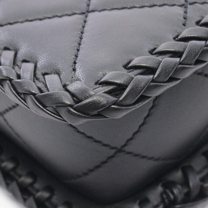 マトラッセ フルフラップ チェーンショルダーバッグ ラムスキン ブラック ゴールド金具 シャネル バッグ CHANEL
