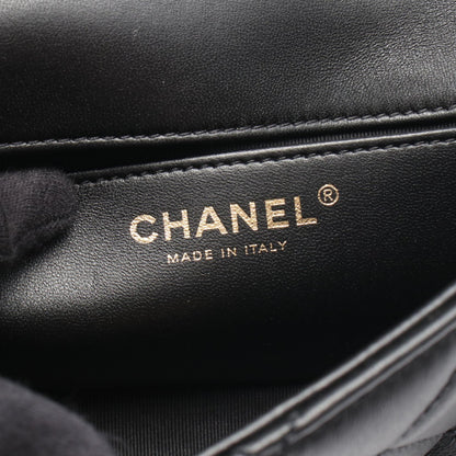 マトラッセ フルフラップ チェーンショルダーバッグ ラムスキン ブラック ゴールド金具 シャネル バッグ CHANEL