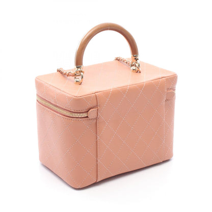 マトラッセ バニティ チェーンショルダーバッグ レザー ピンクベージュ ゴールド金具 シャネル バッグ CHANEL