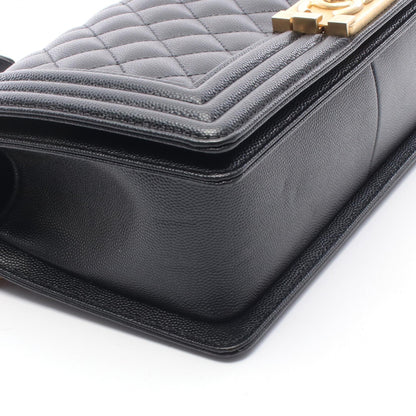 ボーイシャネル チェーンショルダーバッグ キャビアスキン ブラック ゴールド金具 シャネル バッグ CHANEL