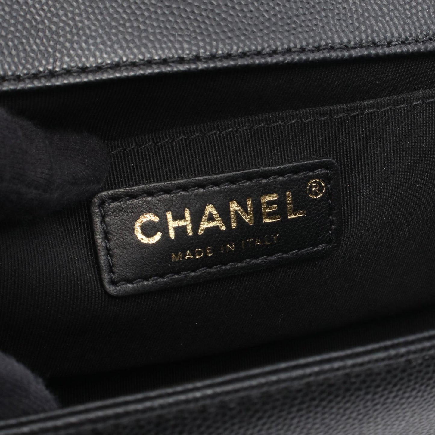 ボーイシャネル チェーンショルダーバッグ キャビアスキン ブラック ゴールド金具 シャネル バッグ CHANEL