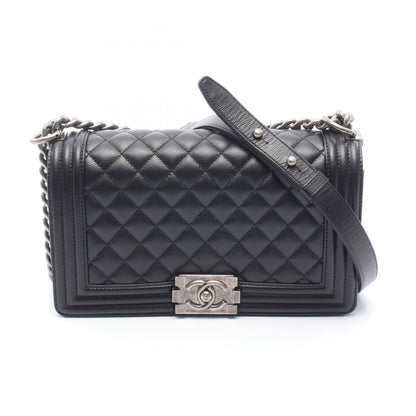 ボーイシャネル チェーンショルダーバッグ キャビアスキン ブラック シルバー金具 シャネル バッグ CHANEL