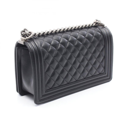 ボーイシャネル チェーンショルダーバッグ キャビアスキン ブラック シルバー金具 シャネル バッグ CHANEL