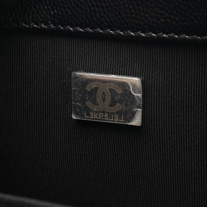 ボーイシャネル チェーンショルダーバッグ キャビアスキン ブラック シルバー金具 シャネル バッグ CHANEL