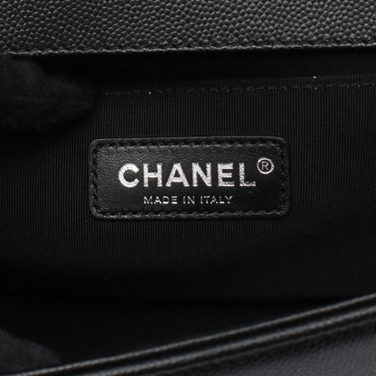 ボーイシャネル チェーンショルダーバッグ キャビアスキン ブラック シルバー金具 シャネル バッグ CHANEL