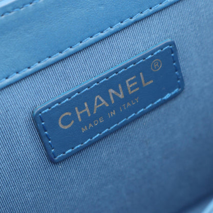 マトラッセ トップハンドル 2WAY チェーンショルダーバッグ ラムスキン ブルー ゴールド金具 シャネル バッグ CHANEL