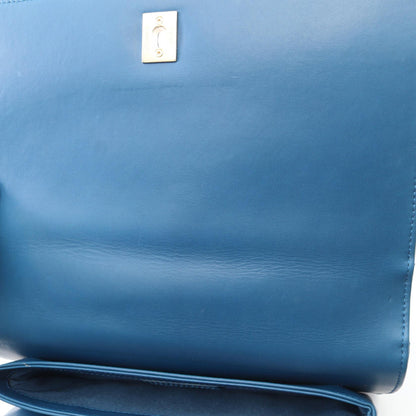 マトラッセ トップハンドル 2WAY チェーンショルダーバッグ ラムスキン ブルー ゴールド金具 シャネル バッグ CHANEL