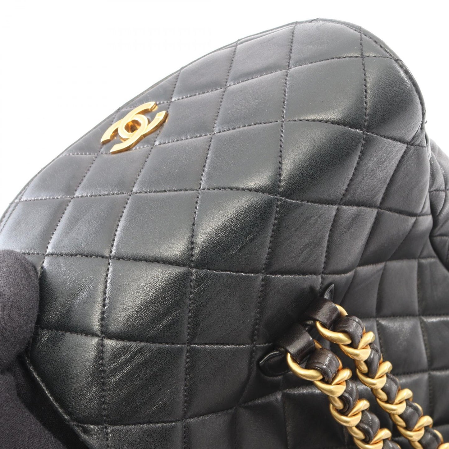 マトラッセ バックパック リュックサック ラムスキン ブラック ゴールド金具 シャネル バッグ CHANEL